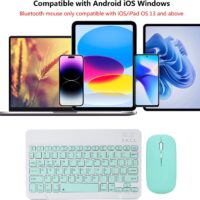 Mjótt þráðlaust lyklaborð og mús